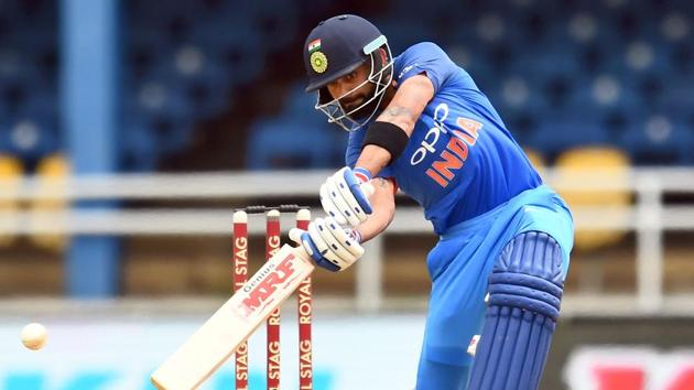 Virat Kohli’s Indian cricket team now have the most 300-plus totals in ODIs with 96, beating the mark of 95 previously held by Australia.(AFP)