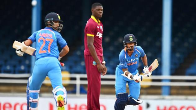 Shikhar Dhawan and Ajinkya Rahane once again continued their fine run with a magnificent 114-run partnership. (AFP) Shikhar Dhawan and Ajinkya Rahane once again continued their fine run with a magnificent 114-run partnership. (AFP)