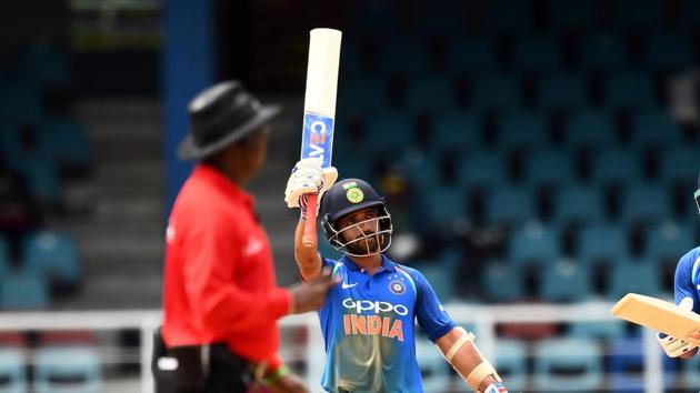 This was Rahane’s first hundred in the West Indies and it was his first hundred in ODIs since 2014. (AFP) This was Rahane’s first hundred in the West Indies and it was his first hundred in ODIs since 2014. (AFP)
