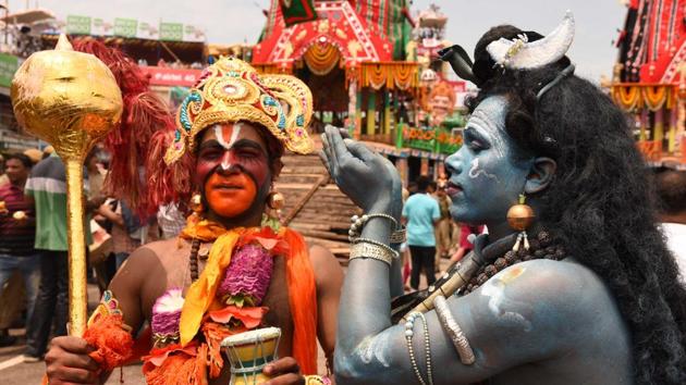 The world famous Rath Yatra of Lord Jagannath is held in the pilgrim town of Odisha with religious fervour and enthusiasm. People throng to the town to have a glimpse of the presiding deities of the 12th century shrine of Lord Jagannath during the annual festival of chariots. It is a nine-day-long celebration that ends with the Bahuda Yatra or the return journey to their temple. (Arabinda Mahapatra/HT Photo) The world famous Rath Yatra of Lord Jagannath is held in the pilgrim town of Odisha with religious fervour and enthusiasm. People throng to the town to have a glimpse of the presiding deities of the 12th century shrine of Lord Jagannath during the annual festival of chariots. It is a nine-day-long celebration that ends with the Bahuda Yatra or the return journey to their temple. (Arabinda Mahapatra/HT Photo)