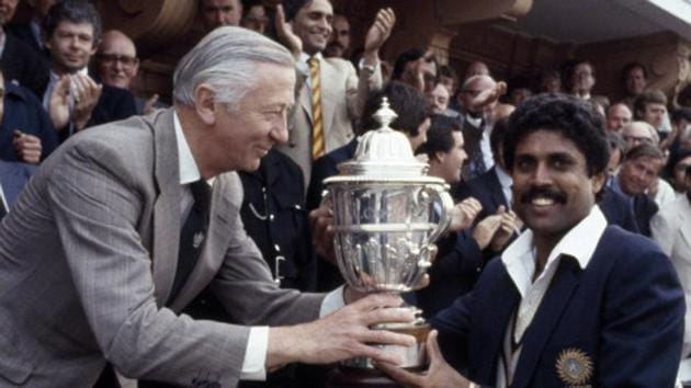 Kapil Dev helped India create history as they won the 1983 World Cup by defeating the two-time defending champions West Indies in the final.(Bob Thomas/Getty Images)