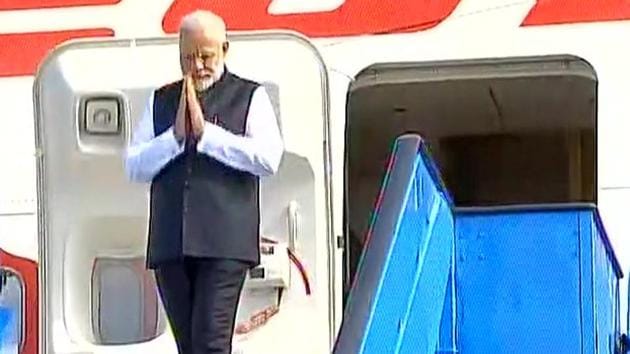 Prime Minister Narendra Modi arrives in Amsterdam on Tuesday.(ANI Twitter) Prime Minister Narendra Modi arrives in Amsterdam on Tuesday.(ANI Twitter)