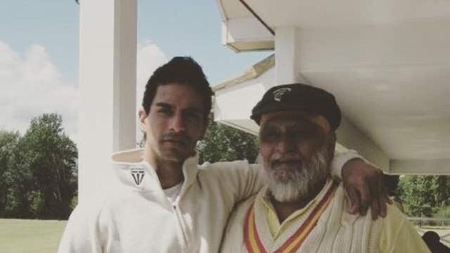 Angad with his dad Bishan Singh Bedi.