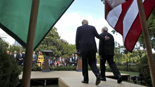Trump administration officials have pointed to both leaders’ impact on social media - each has more than 30 million Twitter followers - as proof that they are cut from the same cloth, and predicted the two would get along well. (AP) Trump administration officials have pointed to both leaders’ impact on social media - each has more than 30 million Twitter followers - as proof that they are cut from the same cloth, and predicted the two would get along well. (AP)