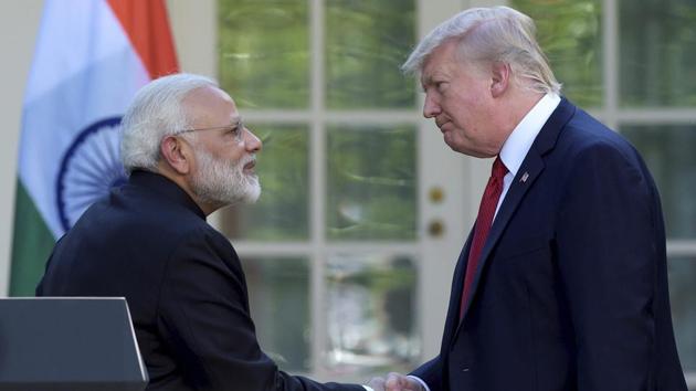 United States President Donald Trump and Prime Minister Narendra Modi, White House, Washington, June 26.(AP)