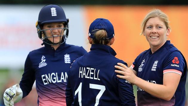 England have beaten Pakistan by 107 runs (D/L method) in the ICC Women’s World Cup. Catch full cricket score of England vs Pakistan, ICC Women’s World Cup here. (Getty Images) England have beaten Pakistan by 107 runs (D/L method) in the ICC Women’s World Cup. Catch full cricket score of England vs Pakistan, ICC Women’s World Cup here. (Getty Images)