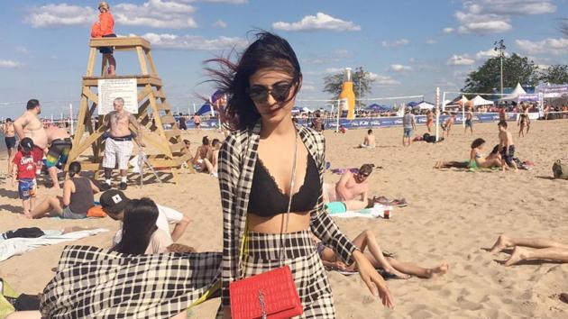 Mouni Roy poses at the beach. Mouni Roy poses at the beach.