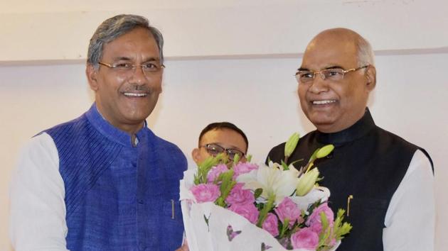 Uttarakhand chief minister Trivendra Singh Rawat greets NDA presidential candidate Ram Nath Kovind in Dehradun on Monday. Kovind was the first to be presented a book by the Rawat government which has decided to give books as presents to all the state guests. (PTI file photo) Uttarakhand chief minister Trivendra Singh Rawat greets NDA presidential candidate Ram Nath Kovind in Dehradun on Monday. Kovind was the first to be presented a book by the Rawat government which has decided to give books as presents to all the state guests. (PTI file photo)