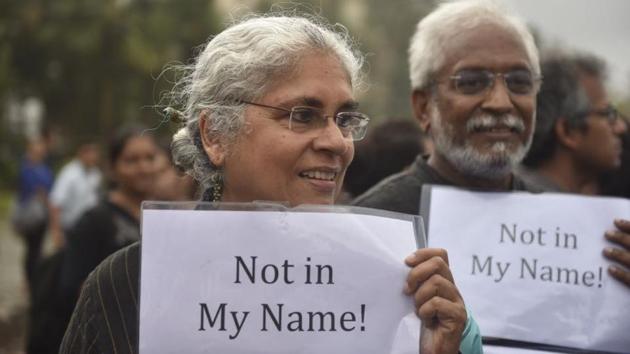 Many citizens and celebrities hit the street in support of the campaign 'Not In My Name' . (Satish Bate / HT Photo) Many citizens and celebrities hit the street in support of the campaign 'Not In My Name' . (Satish Bate / HT Photo)