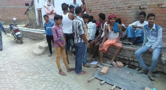 The house at Pasaria in Rohtas (Bihar) the victims were allegedly trying to enter when they were ‘caught’.(HT photo)