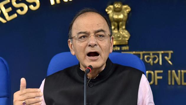 Union finance minister Arun Jaitley briefs a press conference after a Cabinet meeting in New Delhi on Wednesday. (PTI) Union finance minister Arun Jaitley briefs a press conference after a Cabinet meeting in New Delhi on Wednesday. (PTI)