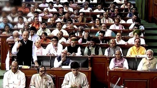 Finance minister Arun Jaitley speaks in the Lok Sabha in New Delhi on March 29, 2017. The lower house cleared four key GST bills that put the tax reform on track for a July rollout.(PTI File Photo)