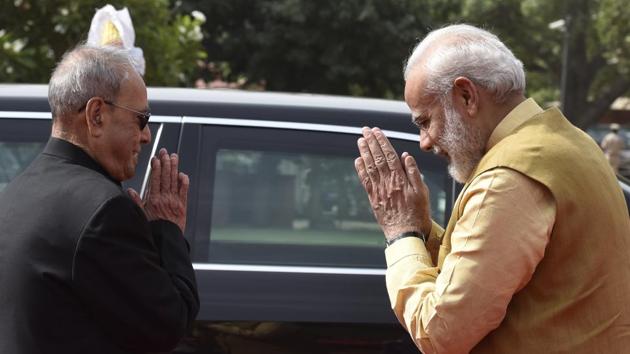 President Pranab Mukherjee (L) and Prime Minister Narendra Modi (R). (Mohd Zakir/HT file) President Pranab Mukherjee (L) and Prime Minister Narendra Modi (R). (Mohd Zakir/HT file)