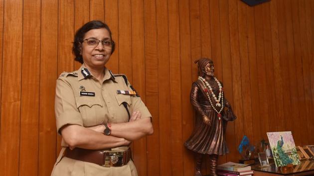 Rashmi Shukla, commissioner of Police, Pune City asked women to not treat themselves different from their male counterparts.(Pratham Gokhale/HT PHOTO)