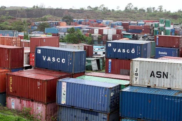Containers piled up at JNPT on Thursday. (HT photo) Containers piled up at JNPT on Thursday. (HT photo)