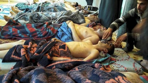 In this April 4, 2017 file photo, victims of a suspected chemical weapons attack lie on the ground, in Khan Sheikhoun, in the northern province of Idlib, Syria. (AP Photo) In this April 4, 2017 file photo, victims of a suspected chemical weapons attack lie on the ground, in Khan Sheikhoun, in the northern province of Idlib, Syria. (AP Photo)