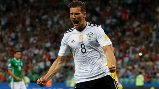 Germany’s Leon Goretzka celebrates after scoring a goal against Russia in the FIFA Confederations Cup 2017. (REUTERS) Germany’s Leon Goretzka celebrates after scoring a goal against Russia in the FIFA Confederations Cup 2017. (REUTERS)