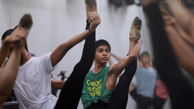 Maor put Shah through a rigorous training regime and the Indian quickly mastered complex moves such as the pirouette and the pointe. (Punit Paranjpe/AFP) Maor put Shah through a rigorous training regime and the Indian quickly mastered complex moves such as the pirouette and the pointe. (Punit Paranjpe/AFP)