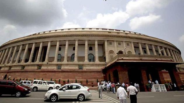 Traffic flows in front of Parliament House before the start of monsoon session in New Delhi.(HT File Photo) Traffic flows in front of Parliament House before the start of monsoon session in New Delhi.(HT File Photo)