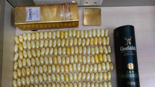 “She travelled from Lome to Addis Ababa and then to Mumbai carrying the drug concealed carefully in 164 capsules kept in two liquor cartons,” said Kumar Sanjay Jha, zonal director of Narcotics Control Bureau, Mumbai and Goa. (HT photo) “She travelled from Lome to Addis Ababa and then to Mumbai carrying the drug concealed carefully in 164 capsules kept in two liquor cartons,” said Kumar Sanjay Jha, zonal director of Narcotics Control Bureau, Mumbai and Goa. (HT photo)