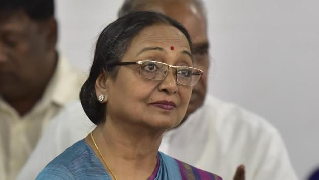 Presidential election candidate Meira Kumar in Bengaluru on July 1. (HT Photo) Presidential election candidate Meira Kumar in Bengaluru on July 1. (HT Photo)