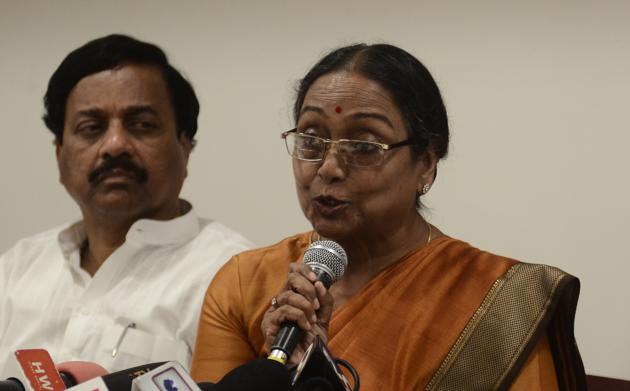 Meira Kumar, the UPA candidate for the presidential election, addresses a press conference at Nariman Point on Friday. (Bhushan Koyande) Meira Kumar, the UPA candidate for the presidential election, addresses a press conference at Nariman Point on Friday. (Bhushan Koyande)