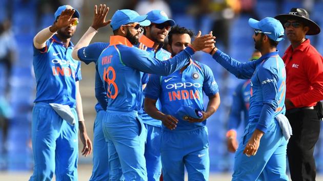 India finally dismissed West Indies for 158 runs to win by 93 runs. The fourth ODI is on Sunday. (AFP) India finally dismissed West Indies for 158 runs to win by 93 runs. The fourth ODI is on Sunday. (AFP)