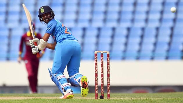 India's Ajinkya Rahane scored 72 in the 3rd ODI vs West Indies in Antigua on Friday.(AFP)