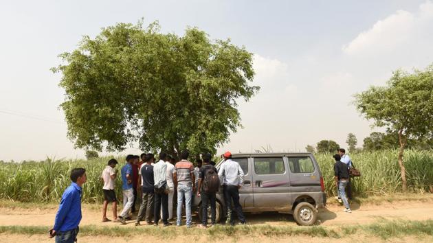 The eight members of a family were travelling in a car from Jewar to Bulandshahr on May 25, 2017. They were stopped by six armed men, who shot dead a male member and allegedly raped four women of the family. (Virendra Singh Gosain/HT PHOTO) The eight members of a family were travelling in a car from Jewar to Bulandshahr on May 25, 2017. They were stopped by six armed men, who shot dead a male member and allegedly raped four women of the family. (Virendra Singh Gosain/HT PHOTO)