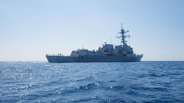 Arleigh Burke-class guided-missile destroyer USS Dewey transits the South China Sea on May 6. (Reuters) Arleigh Burke-class guided-missile destroyer USS Dewey transits the South China Sea on May 6. (Reuters)
