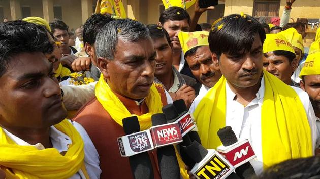 Cabinet Minister Om Prakash Rajbhar has announced to sit on the ‘dharna’ if the District Magistrate of Ghazipur Sanjay Kumar Khatri was not immediately transferred. (File Photo) Cabinet Minister Om Prakash Rajbhar has announced to sit on the ‘dharna’ if the District Magistrate of Ghazipur Sanjay Kumar Khatri was not immediately transferred. (File Photo)