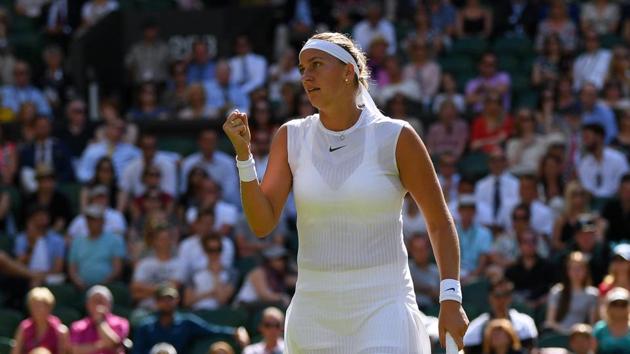 Petra Kvitova beat Sweden’s Johanna Larsson 7-5, 7-6(8) to advance into the second round of Wimbledon 2017. (Twitter) Petra Kvitova beat Sweden’s Johanna Larsson 7-5, 7-6(8) to advance into the second round of Wimbledon 2017. (Twitter)