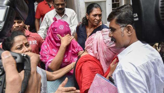The jail guards outside the court.(Kunal Patil/HT Photo)