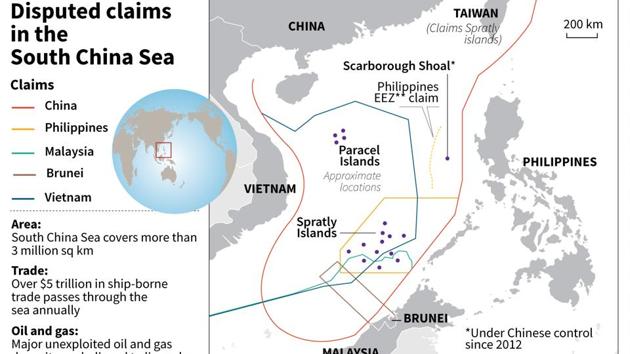 Map showing disputed claims in the South China Sea. (AFP) Map showing disputed claims in the South China Sea. (AFP)