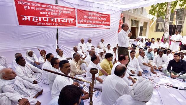 Four mahapanchayats have been held (Sanjeev Verma/HT FIle) Four mahapanchayats have been held (Sanjeev Verma/HT FIle)