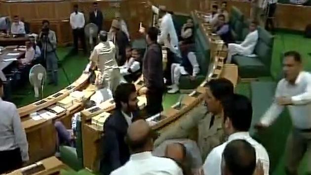 Opposition MLAs created a ruckus in the J-K assembly.(ANI Photo)