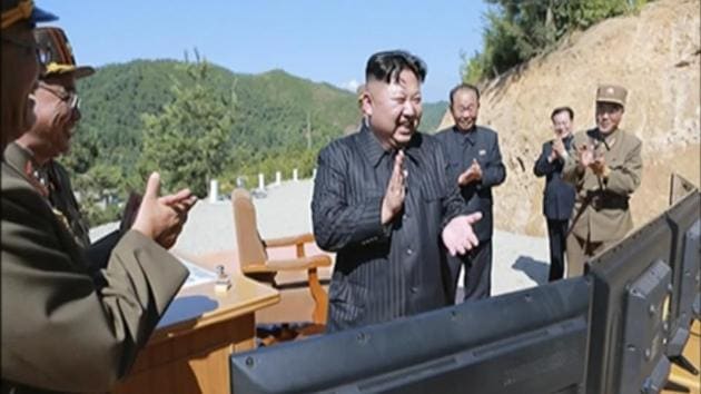 Officials from South Korea, Japan and the United States said the missile landed in Japan’s Exclusive Economic Zone (EEZ). (AP)