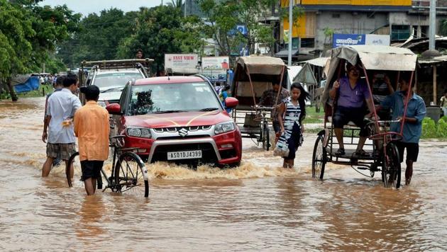 The flood has affected several roads in the state, and bridges have been damaged in Barpeta, Lakhimpur, Dhemaji, Karbi Anglong and Biswanath . (PTI)