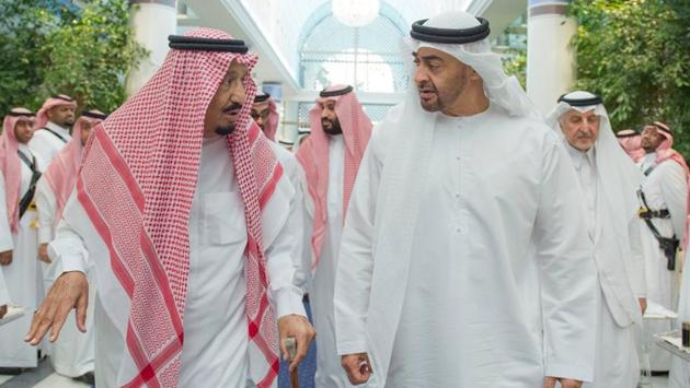 Saudi King Salman bin Abdulaziz Al Saud (L), talks to Sheikh Mohammed bin Zayed Al Nahyan, Abu Dhabi's Crown Prince and Deputy Commander in Chief of the Emirates Armed Forces in Jeddah, Saudi Arabia. Four Arab nations cut diplomatic ties to Qatar on June 5, 2017, further deepening a rift among Gulf Arab nations over the country's alleged support for Islamist groups and its ties with Iran. (Saudi Press Agency / AP) Saudi King Salman bin Abdulaziz Al Saud (L), talks to Sheikh Mohammed bin Zayed Al Nahyan, Abu Dhabi's Crown Prince and Deputy Commander in Chief of the Emirates Armed Forces in Jeddah, Saudi Arabia. Four Arab nations cut diplomatic ties to Qatar on June 5, 2017, further deepening a rift among Gulf Arab nations over the country's alleged support for Islamist groups and its ties with Iran. (Saudi Press Agency / AP)