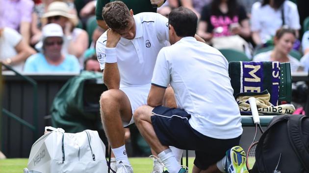 The same fate befell Martin Klizan, who couldn’t complete his match against Novak Djokovic due to an injury. (AFP)