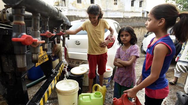 Once the water meters are installed the water tax has to be paid by the housing society instead of individuals. (HT File Photo) Once the water meters are installed the water tax has to be paid by the housing society instead of individuals. (HT File Photo)