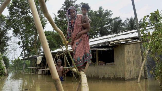 Currently, Brahmaputra is flowing above the danger mark at Neematighat in Jorhat and at Tezpur in Sonitpur. (PTI)