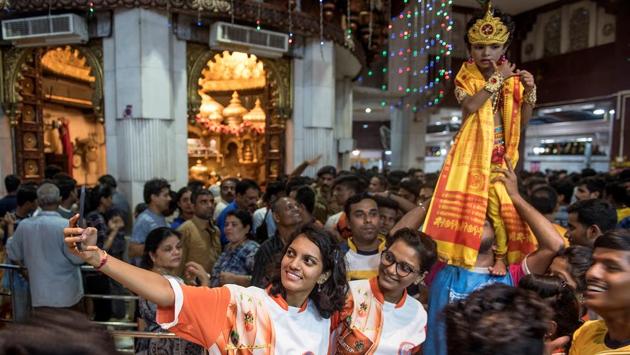 A picture with the lord himself! (Satish Bate/HT Photo) 