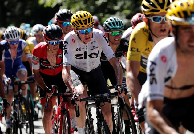 Team Sky rider Chris Froome of Britain in action during Tour de France.(REUTERS)