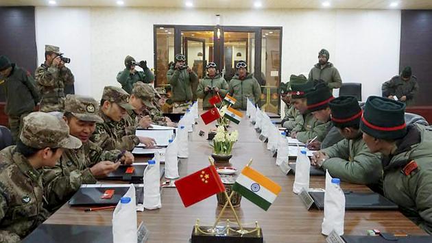 Indian and Chinese army personnel at a Ceremonial Border Personnel Meetings, Chushul in Eastern Ladakh. (PTI) Indian and Chinese army personnel at a Ceremonial Border Personnel Meetings, Chushul in Eastern Ladakh. (PTI)