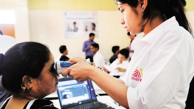 An UID iris scan camp at Kalyanpuri in New Delhi.(Priyanka Parashar/MINT)