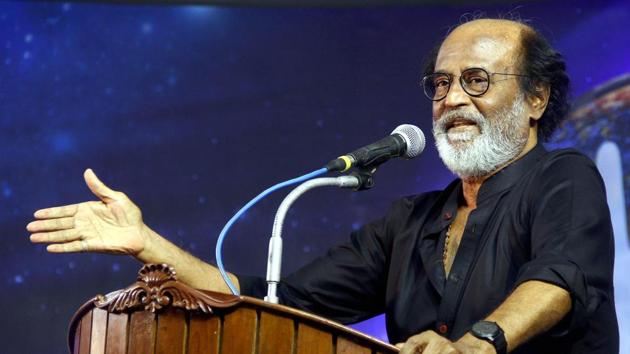 File photo of Rajinikanth addressing fans at an event at Raghavendra Kalyana Mandapam in Chennai. (PTI) File photo of Rajinikanth addressing fans at an event at Raghavendra Kalyana Mandapam in Chennai. (PTI)