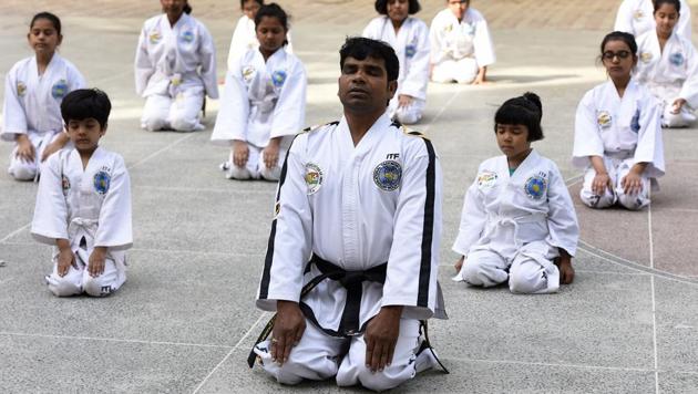 In India Taekwondo was introduced by  Grand Master Jimmy R. Jagtiani. (Sonu Mehta/HT PHOTO) 