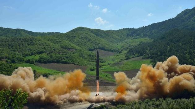North Korea said on Tuesday it successfully test launched an intercontinental ballistic missile (ICBM) at an undisclosed location, which flew a trajectory that an expert said could allow a weapon to hit the US state of Alaska. (File Photo) North Korea said on Tuesday it successfully test launched an intercontinental ballistic missile (ICBM) at an undisclosed location, which flew a trajectory that an expert said could allow a weapon to hit the US state of Alaska. (File Photo)