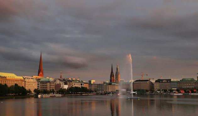 A fountain sprays on the Binnenalster lake in central Hamburg, northern Germany, Wednesday, July 5, 2017, ahead of the G-20 summit. The leaders of the group of 20 meet July 7 and 8. (AP) A fountain sprays on the Binnenalster lake in central Hamburg, northern Germany, Wednesday, July 5, 2017, ahead of the G-20 summit. The leaders of the group of 20 meet July 7 and 8. (AP)